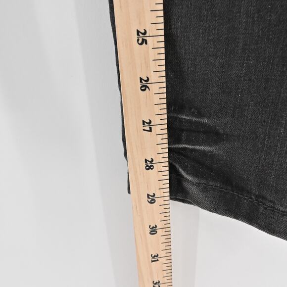 FREE PEOPLE Jeans Womens Sz 28 Coal Miners Washed Black Distressed Boho Festival - Picture 13 of 13